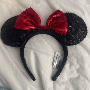 Disney Black and Red Sequin Minnie Mouse Ears Headband